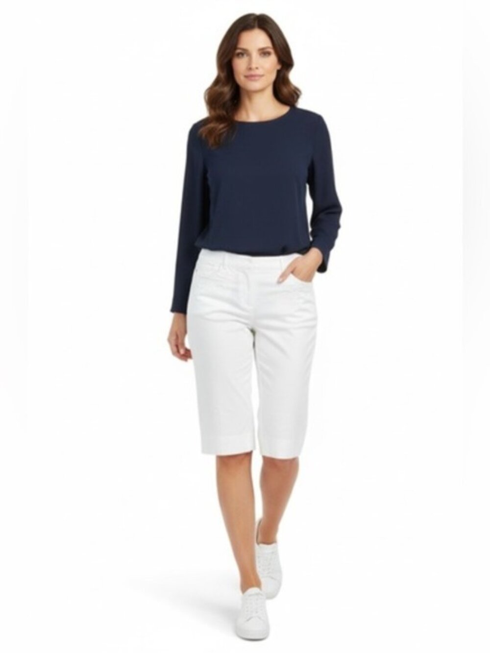 Lauren Ralph Lauren White Bermuda Shorts Plus Size 16